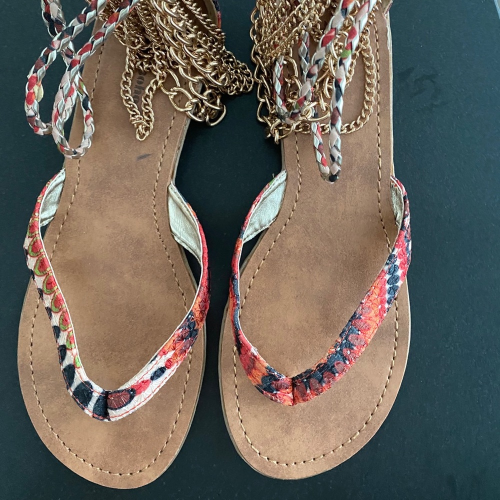 Zigi Soho sandals with multiple gold ankle straps